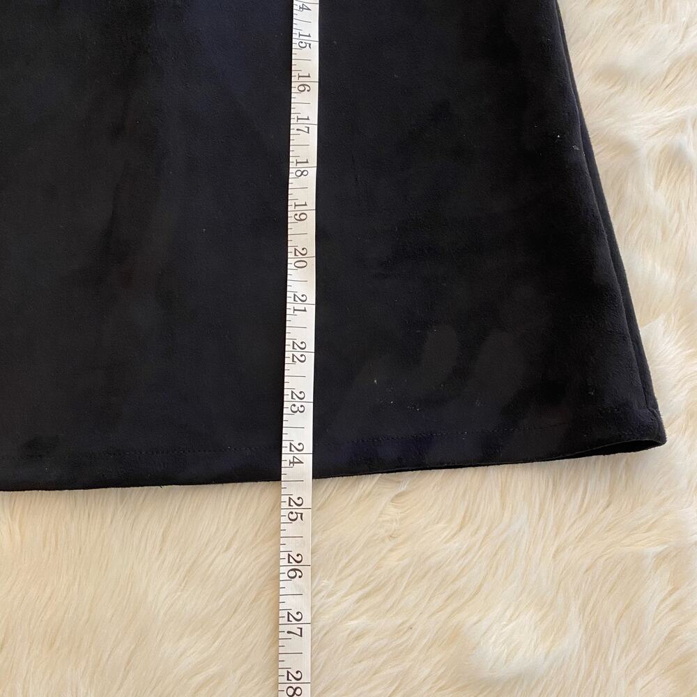 Zara Vegan Suede Black Short Sleeve Top Small - Picture 5 of 7